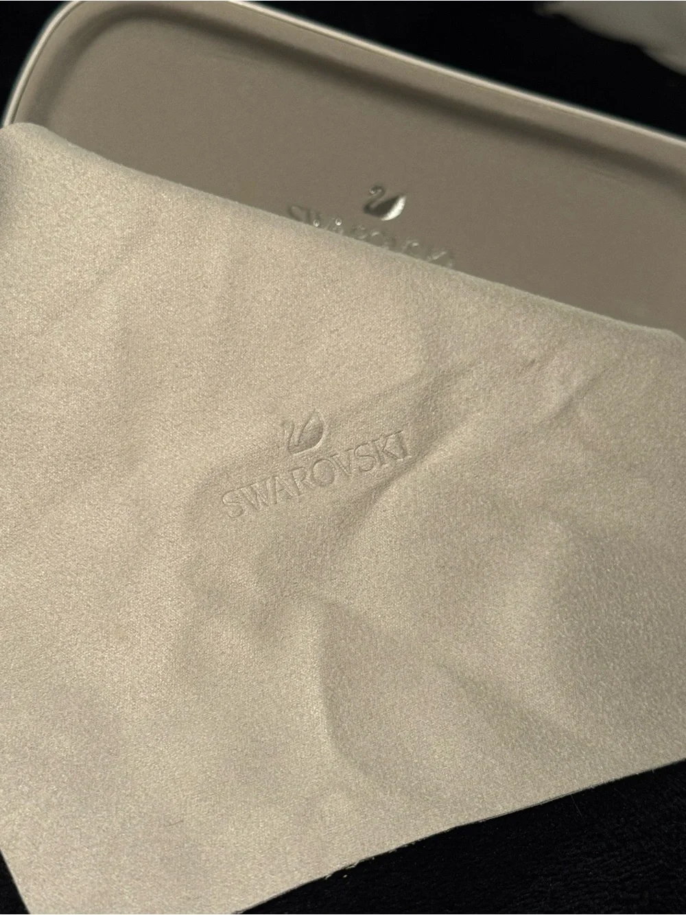 Swarovski Ivory White Glasses Case with Swan Logo